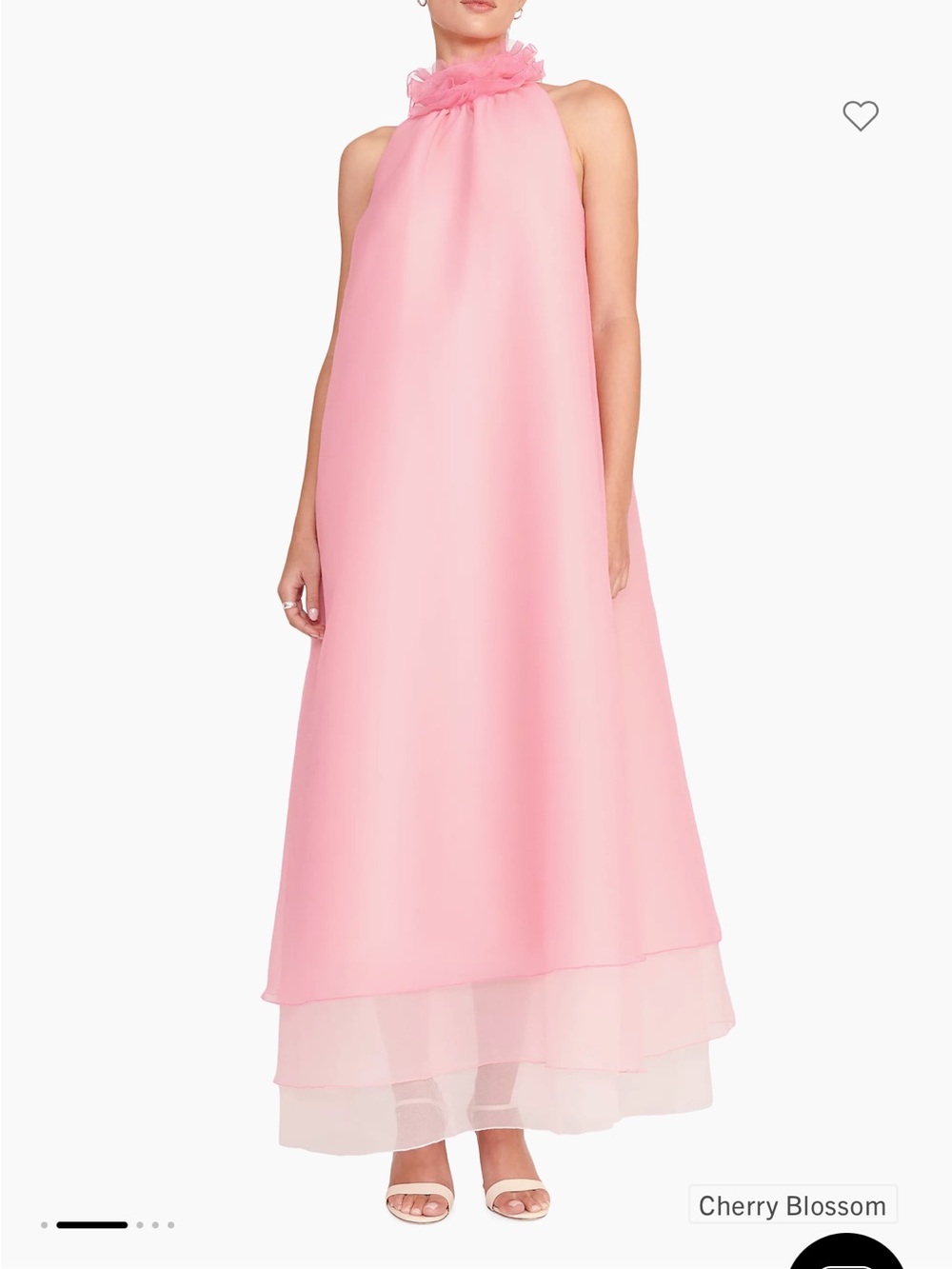 STAUD Cherry Blossom Pink Halter Maxi Dress
